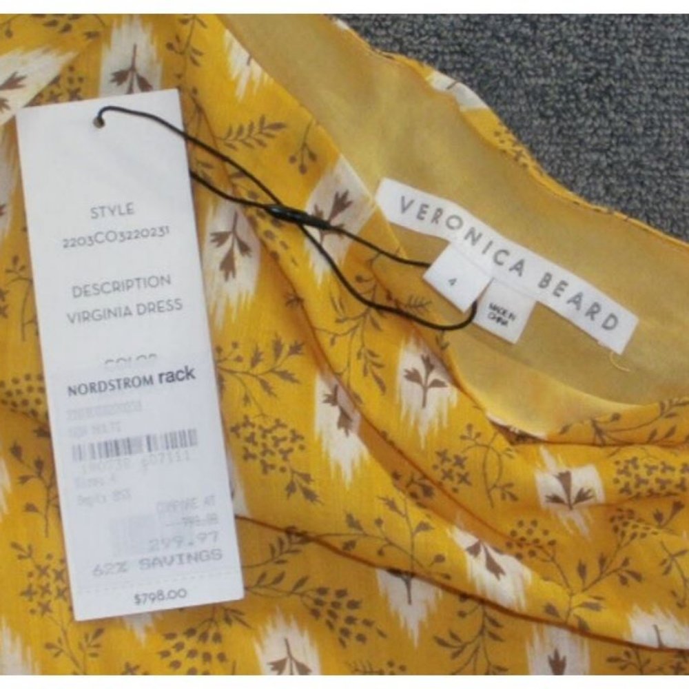 NWT Veronica Beard Virginia One Shoulder Maxi Dress Sun Multi 4 - Picture 8 of 12